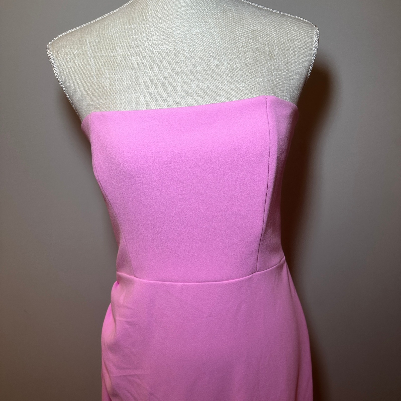 Effie Kats Sierra Pink Strapless Ruched Midi Dress Nwt Large Cocktail Formal — image 6 of 8